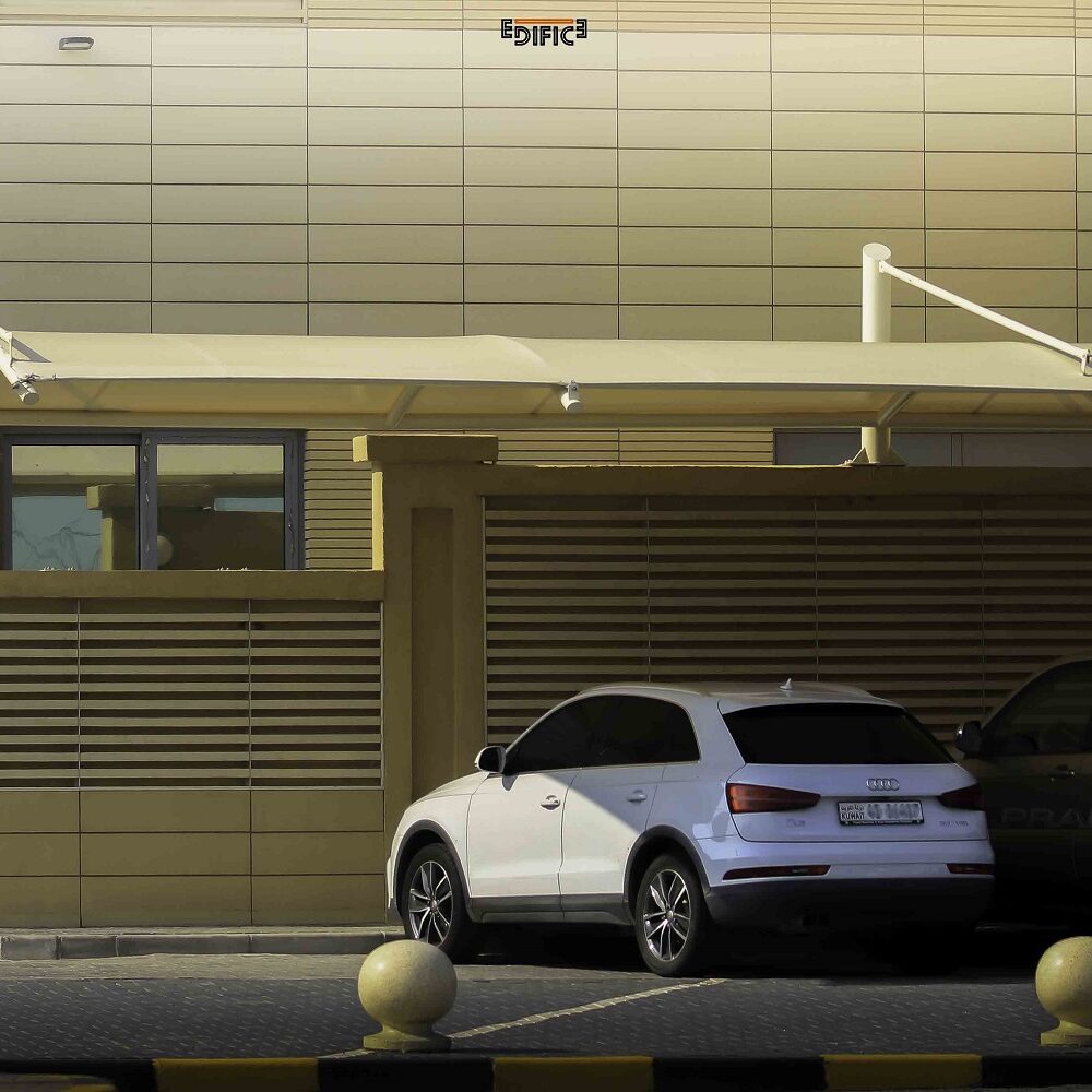 تصميم مظلات الاقواس بتدعيم علوى في الكويت